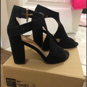 Black cut out heels